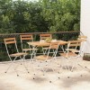 VidaXL Set de bistro pliabil, 7 piese, lemn masiv de acacia și oțel