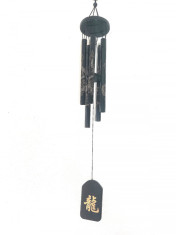 Clopotei de vant negrii Feng Shui 5 tuburi metalice sunet placut foto