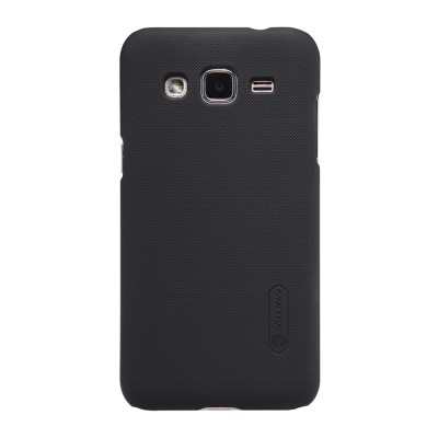 Husa samsung galaxy j2 2015 nillkin frosted shield negru + folie de protectie foto