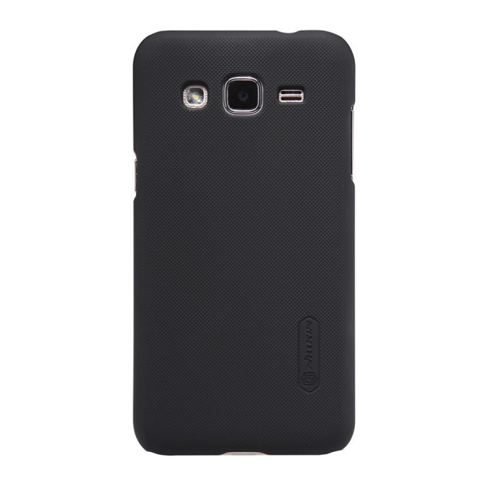 Husa samsung galaxy j2 2015 nillkin frosted shield negru + folie de protectie
