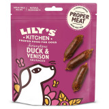 Lily&#039;s Kitchen Scrumptious Duck and Venison Sausages Dog Treats, 70g
