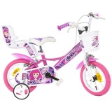 Cumpara ieftin Bicicletă Copii Dino Bikes 12 inch Fairy Roz, Cadru Oțel, V&acirc;rstă 3-5 Ani, Roți Ajutătoare Detașabile