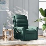 vidaXL Fotoliu de masaj rabatabil, verde &icirc;nchis, material textil