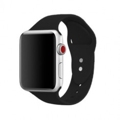 Curea silicon Edman compatibila Apple Watch 3, 42mm, Negru foto