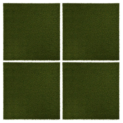 vidaXL Plăci de iarbă artificială, 4 buc., 50x50x2,5 cm cm, cauciuc foto