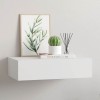 Raft de perete cu sertar, alb, 40x23,5x10 cm, MDF