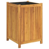 Cumpara ieftin Jardiniera de gradina cu captuseala, 50x50x75 cm, lemn acacia