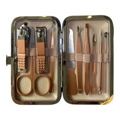Trusa manichiura tip portofel, cu 10 piese, Chique R273 Rose Gold foto