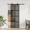 VidaXL Ușă glisantă cu set feronerie neagră 76x205cm sticlă securizată 3375919