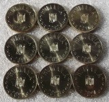 Set 9 x 50 Bani 2005 2012 2016 2017 2020 2021 2022 2023 2024 din fisic UNC **, Alama