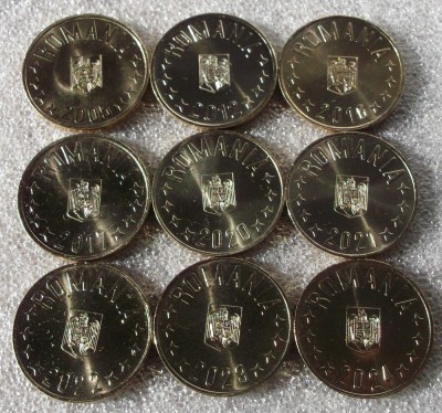 Set 9 x 50 Bani 2005 2012 2016 2017 2020 2021 2022 2023 2024 din fisic UNC ** foto