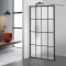 Paravan dus walk-in Aqua Roy Black, model Rank negru, sticla 8 mm mata, securizata, anticalcar, 90x195 cm
