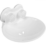 Suport Plastic pentru Săpun, 15x11x3 cm, Cu Ventuze, Alb, Oem