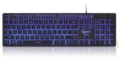 Tastatura cu fir Gembrid KB-UML3-01 iluminata, 3 culori, conexiune USB, Negru foto