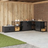 vidaXL Raft de depozitare pentru bucătărie Negru 60 x 50 x 92 cm Oţel