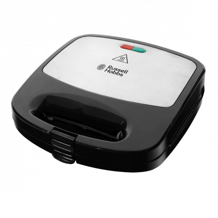 Prajitor de paine pentru sandwich-uri si vafe 3in1 Russell Hobbs Fiesta Deep Fill 24540-56, 750W, 3 tipuri de farfurii, Negru/inox