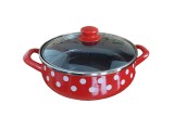 Metalac Oala cu doua manere capac sticla 4 L Tufne email/24 cm/4 L