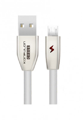 Cablu incarcare telefon USB Micro 3.0A 1m Konfulon S53 alb foto