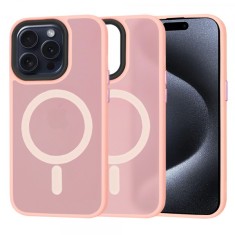 Husa MagSafe pentru Apple iPhone 15 Pro, Techsuit, HaloFrost, Roz foto