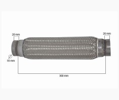 RACORD FLEXIBIL INNER &amp;amp; OUTER BRAID (B) 55x300 MM foto