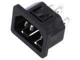 Conector alimentare AC soclu tată 10A 250VAC IEC 60320