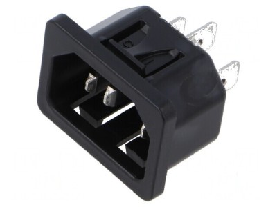 Conector alimentare AC soclu tată 10A 250VAC IEC 60320 foto