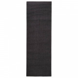 Covor din sisal natural, negru, 66x200 cm