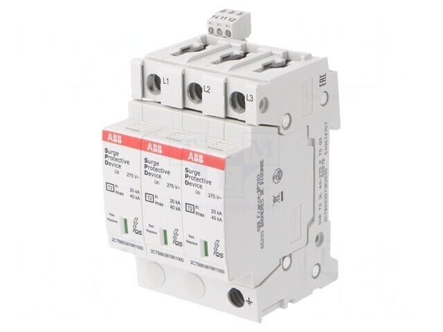Limitator de Supratensiuni Tip 2 40kA 3 Poli pentru Șină DIN