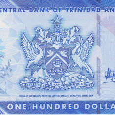 Bancnota Trinidad & Tobago 100 Dolari 2019 - PNew UNC ( polimer )