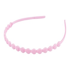 Bentita decorabila din plastic pentru par Crisalida, latime 1.2 cm, Roz