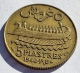 252. Moneda Liban 5 piastres 1940