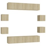 Cumpara ieftin Set de dulapuri TV, 8 piese, stejar sonoma, lemn prelucrat