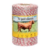 Fir gard electric AgroElectro 500m rezistenta 95kg elasticitate protectie UV alb rosu 0.5 Ohm/m