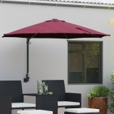 vidaXL Umbrela de Grădină Montată pe Perete cu LED-uri Bordo 248 cm