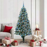 vidaXL Brad de Crăciun artificial Verde 180 cm PVC și Oțel și Plastic 3396271
