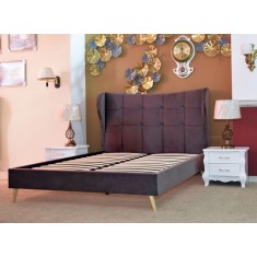 Pat Almera 180x200 cm Tapitat Catifea Gri Somiera Inclusa (cod ML 2227-04)