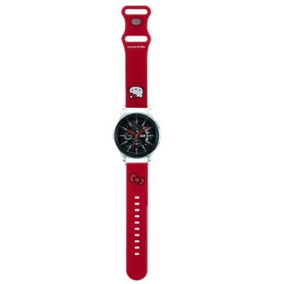 Curea pentru Samsung Watch (46mm)/Watch 3, Huawei Watch GT 2/GT&amp;nbsp;3&amp;nbsp;(46mm) - Hello Kitty Strap Silicone Kitty Head (HKUWLSCHBLR) - Red foto