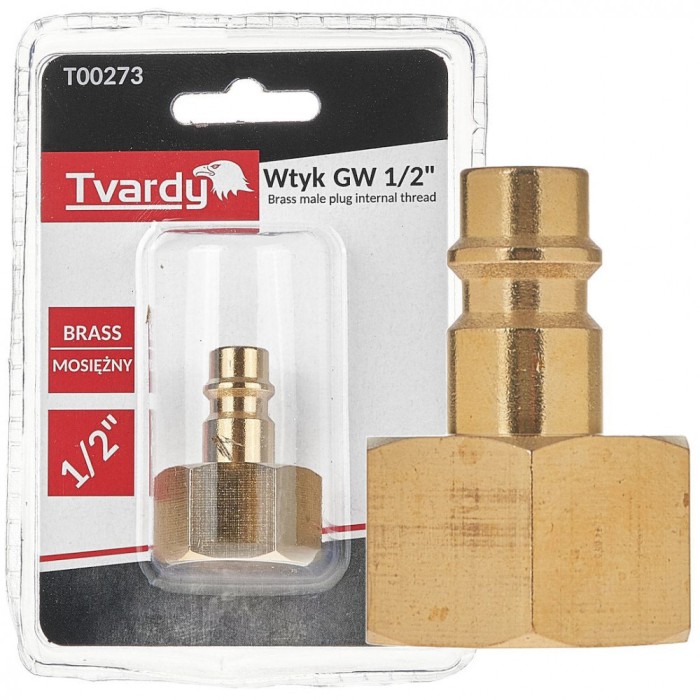 Conector rapid din alama tip tata, filet interior 1 / 2&quot;, Tvardy T00273