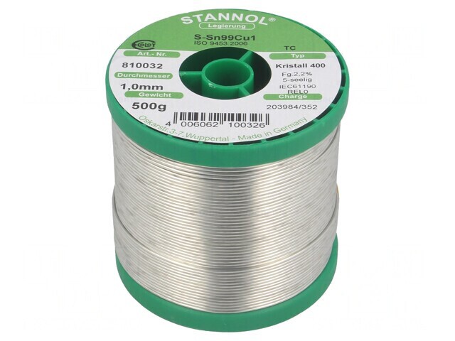 S&acirc;rmă Lipit fără Plumb Sn99,3Cu0,7 1mm 0,5kg Bobină