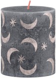 Lumanare decorativa Bolsius Rustic cilindrica, Slate Blue, 80x68 mm