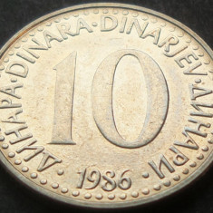 Moneda 10 DINARI / DINARA - RSF YUGOSLAVIA, anul 1986 *cod 1536 B