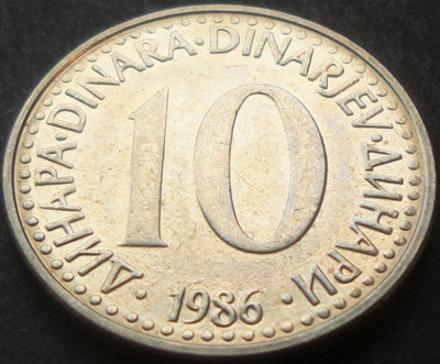 Moneda 10 DINARI / DINARA - RSF YUGOSLAVIA, anul 1986 *cod 1536 B foto