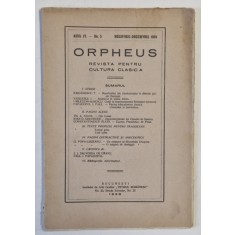 ORPHEUS , REVISTA PENTRU CULTURA CLASICA , NR. 5 , 1928
