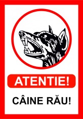 Indicator atentie caine rau foto