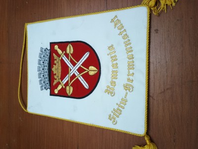 FANION MATASE,SIBIU -HERMANNSTADT ROMANIA CU HERALDICA, anii 1980 foto