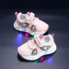 Adidasi roz cu luminite Panda New Style (Marime Disponibila: Marimea 22)