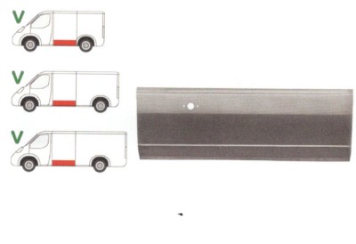 Panou reparatie lateral Mercedes Sprinter 1996-2007, VW LT II 05.96-12.2005 Partea Stanga, Lateral, lungine 1190 mm, inaltime 430 mm, cu locas semnal foto