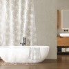 Perdea de Dus Craciun, Model Fulgi de Zapada, 180x180cm, Inele Incluse, Transparentă Albă, Oem