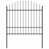 Gard de gradina cu varf ascutit, negru, 1,7 m, otel GartenMobel Dekor, vidaXL