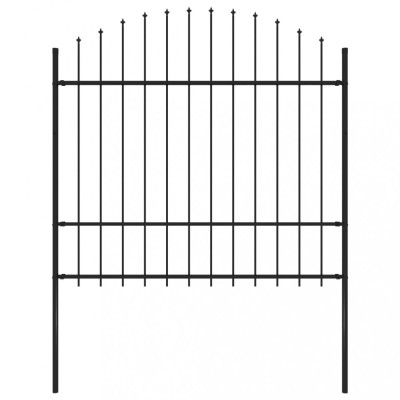 Gossi gard de gradina cu varf ascutit, negru, 1,7 m, otel foto